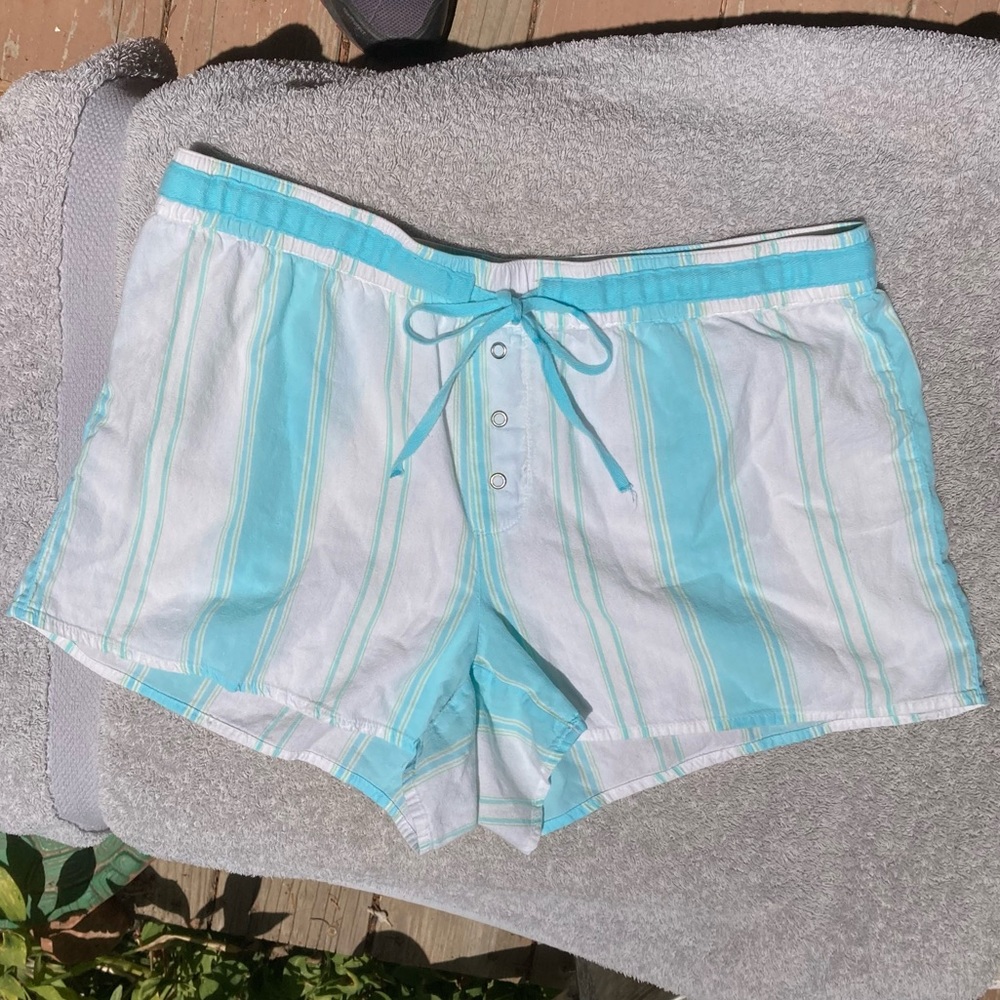 Gap Shorts Cotton Lightweight Turquoise White Extra Small - Picture 9 of 15